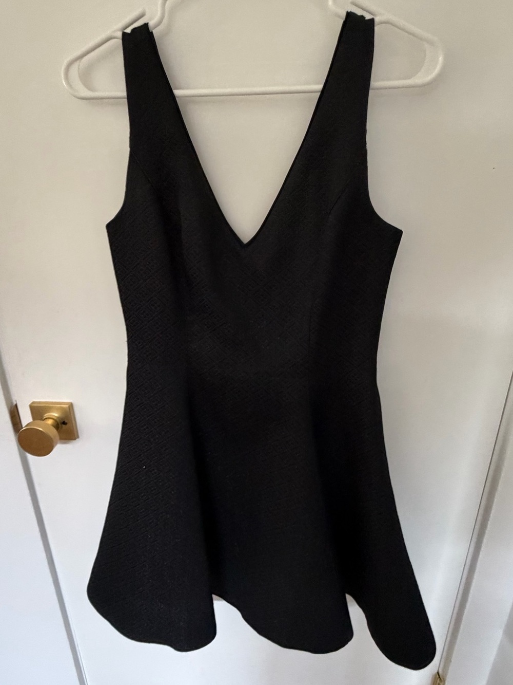 ERIN by Erin Fetherston Black Textured V-Neck Mini Dress